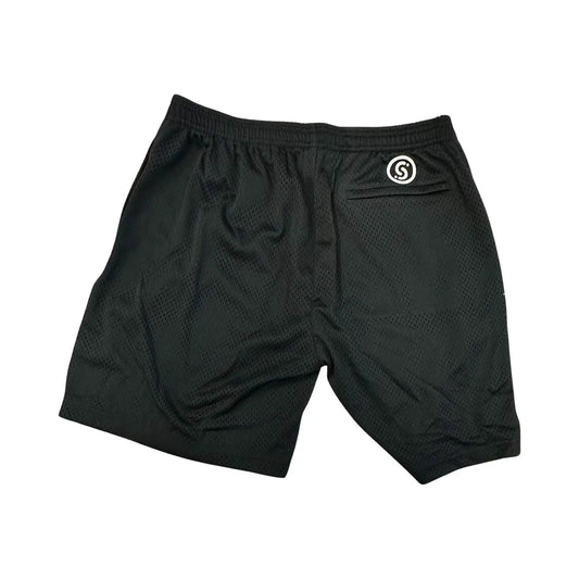 Slyce Mesh Practice Shorts 2-pack black athletic mesh with Slyce Sport logo on Tampa Home & Garden Store
