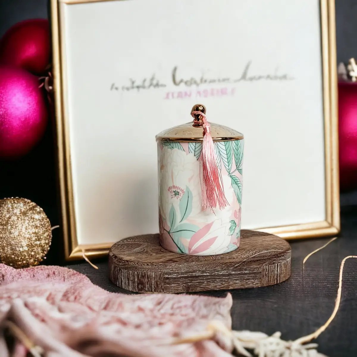 Vintage Floral Candle Gift Box and Soy Wax