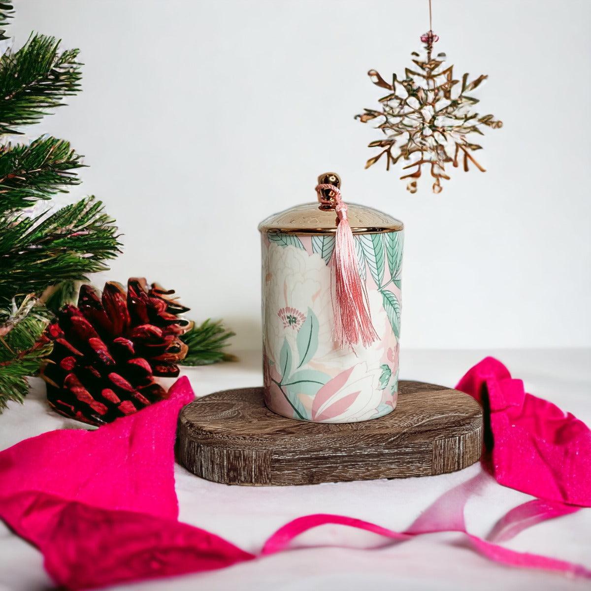 Vintage Floral Candle Gift Box and Soy Wax