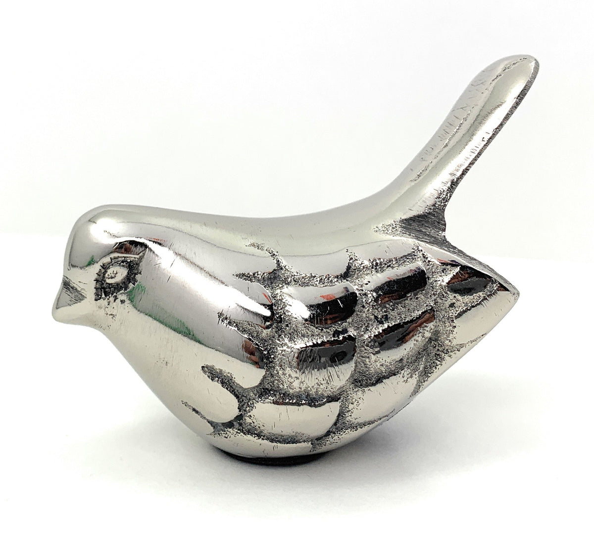 Vibhsa bird figurine silver rustic finish decorative sculpture on Tampa Home & Garden Store