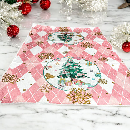 Pink Christmas Hand Towel