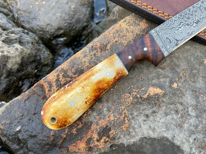 Boning and flaying knife TK-034 with high carbon ladder Damascus blade by Titan International K on Tampa Home & Garden Store