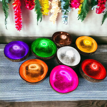Coconut Rainbow Bowls With Gold Leaf Finish