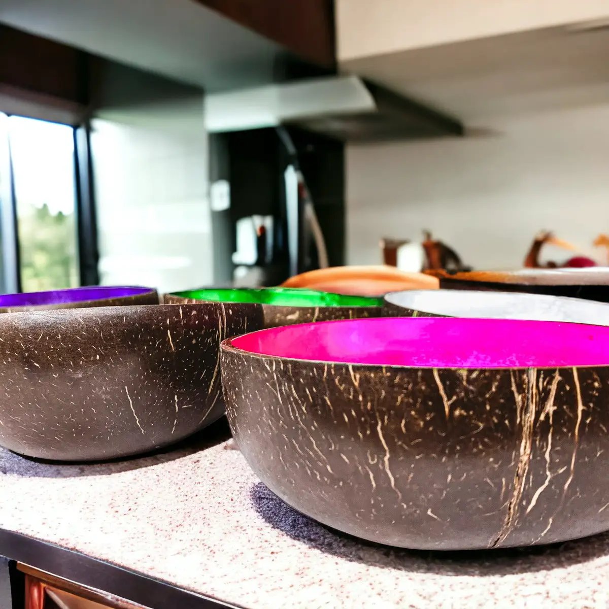 Coconut Rainbow Bowls With Gold Leaf Finish