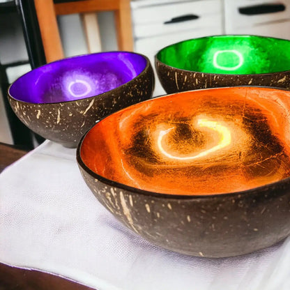 Coconut Rainbow Bowls With Gold Leaf Finish