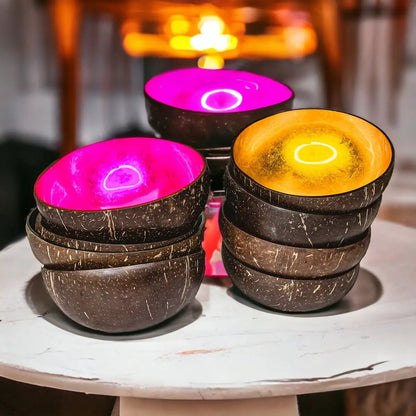 Coconut Rainbow Bowls With Gold Leaf Finish