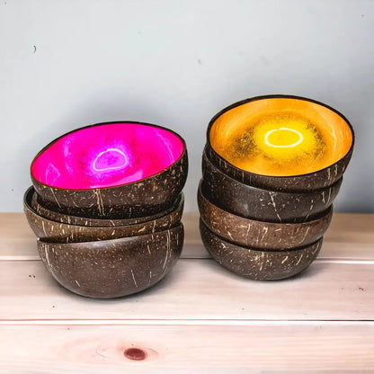 Coconut Rainbow Bowls With Gold Leaf Finish