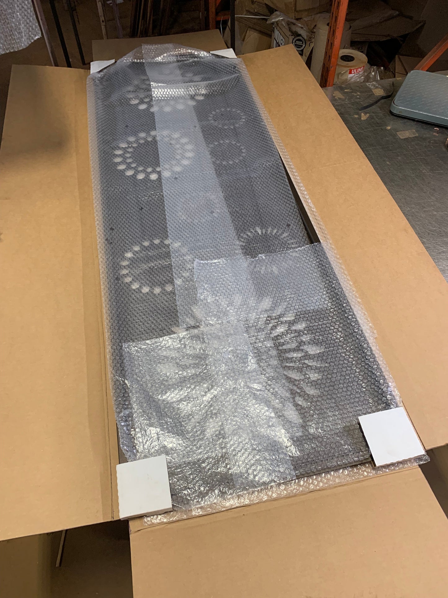 Decorative outdoor gray metal privacy panels Rustica Ornamentals, 46 in, bubble-wrapped on Tampa Home & Garden Store