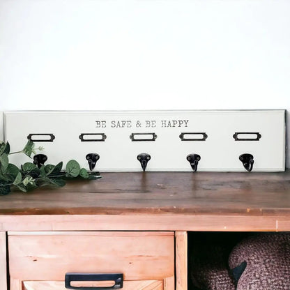 Wooden Mask and Hat Organizer Wall Hanger