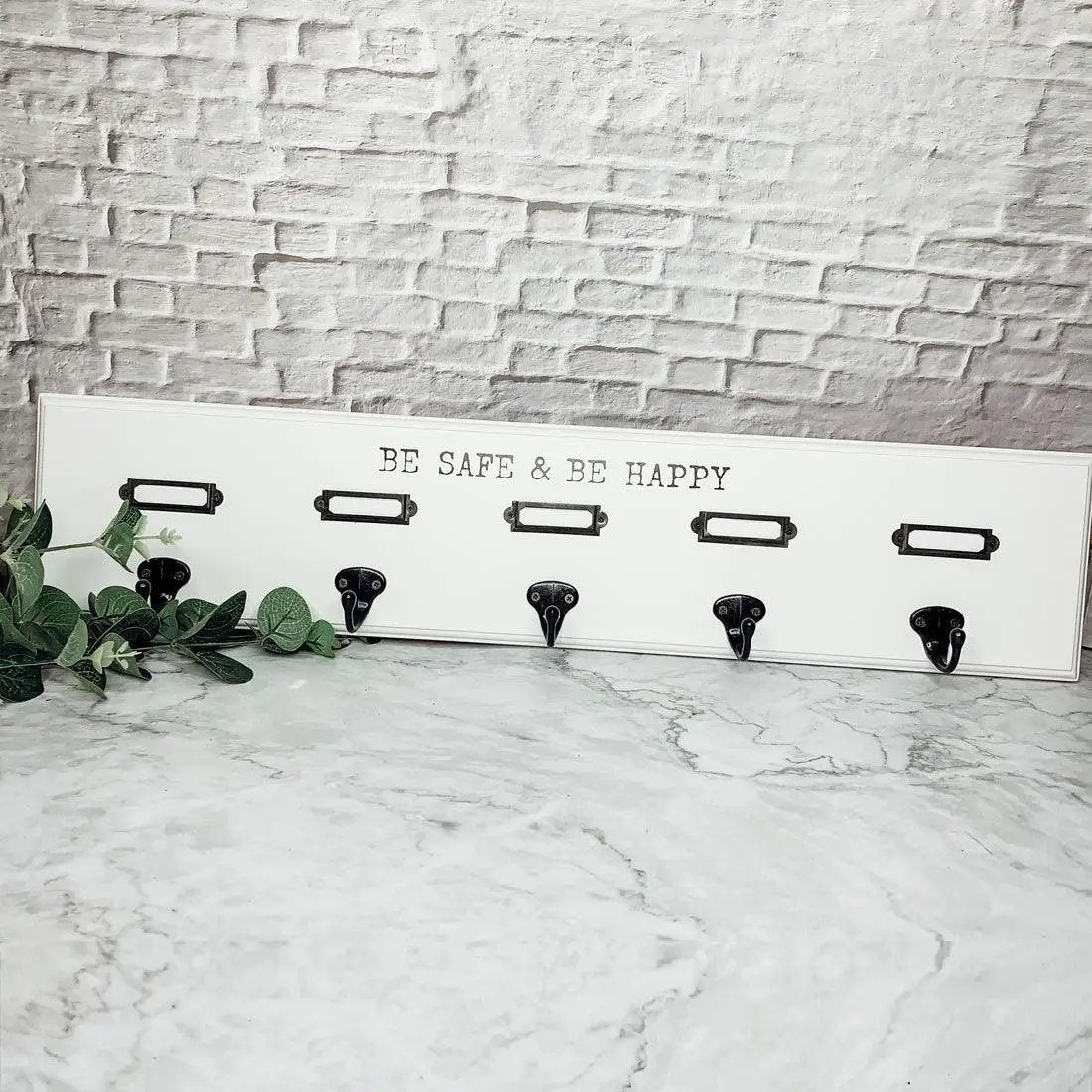 Wooden Mask and Hat Organizer Wall Hanger