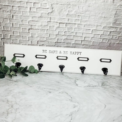 Wooden Mask and Hat Organizer Wall Hanger