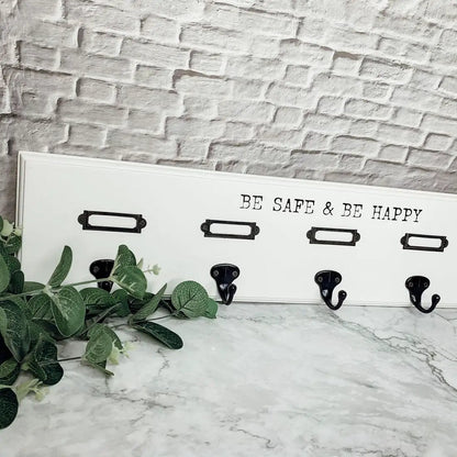 Wooden Mask and Hat Organizer Wall Hanger