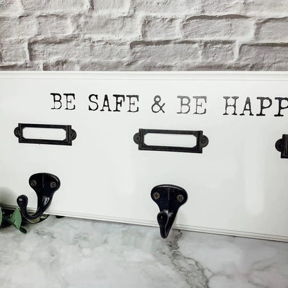 Wooden Mask and Hat Organizer Wall Hanger