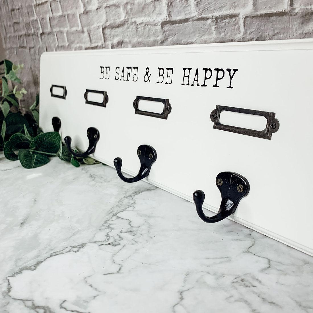 Wooden Mask and Hat Organizer Wall Hanger