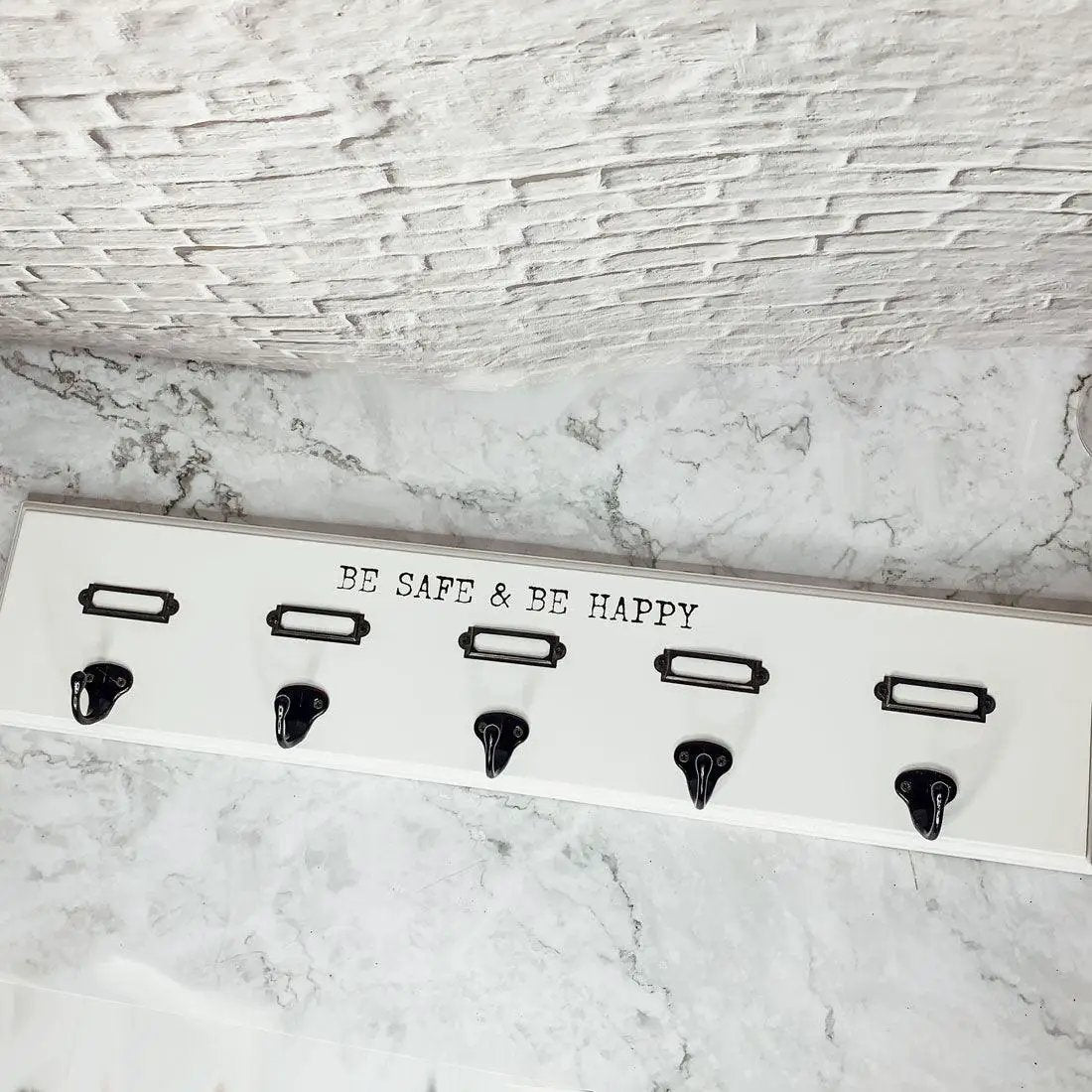 Wooden Mask and Hat Organizer Wall Hanger