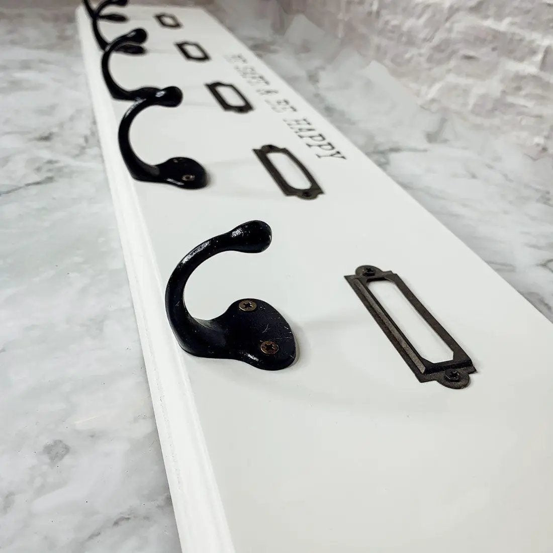 Wooden Mask and Hat Organizer Wall Hanger
