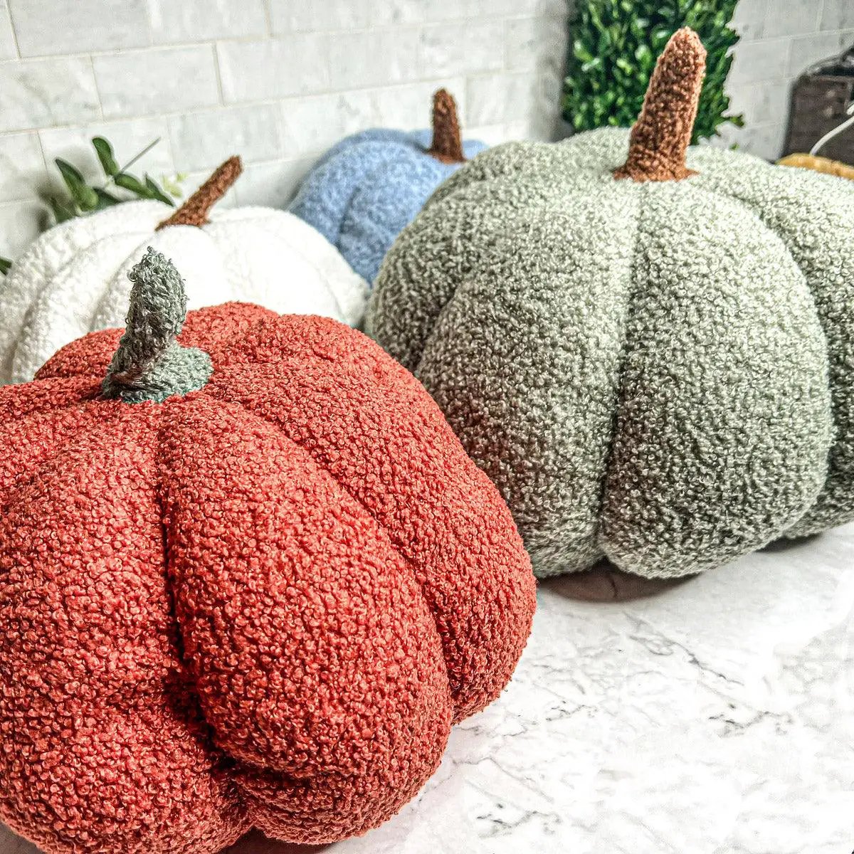 Blair Pumpkin Plush Decorative Pillow For Fall