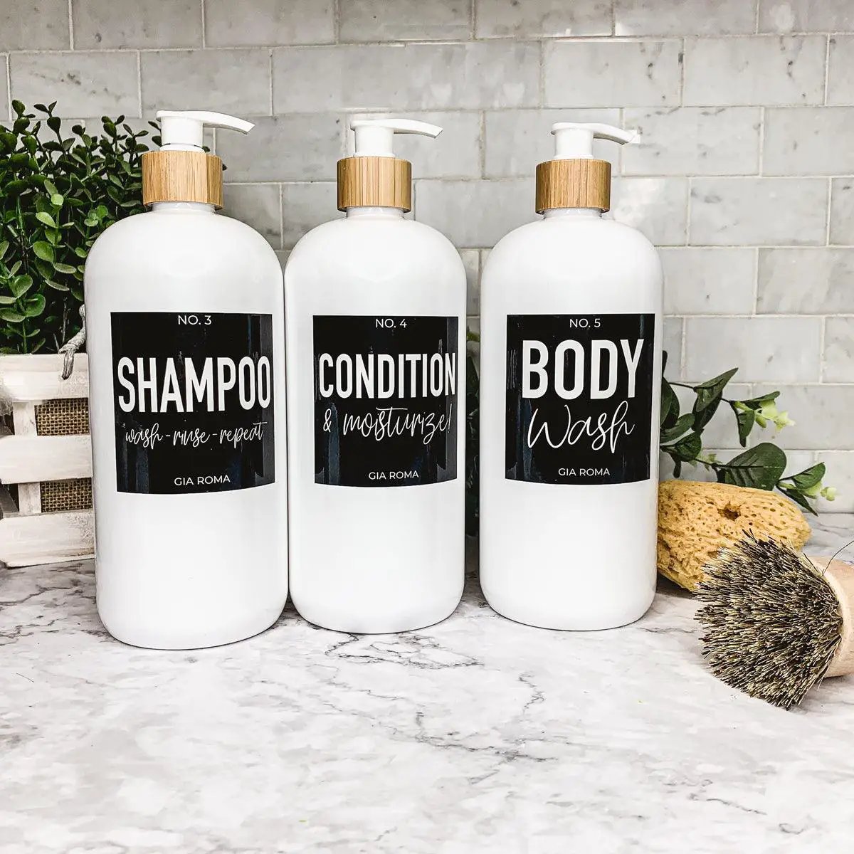 32oz Plastic White Dispensers for Home Refillable