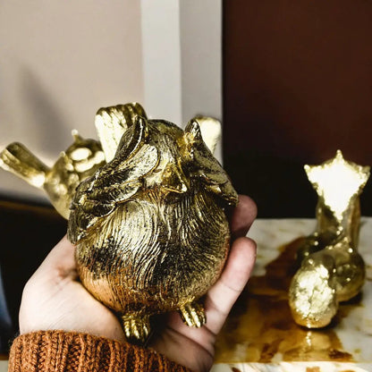 Wise Birds Gold Trio See No Evil Advice Figurines