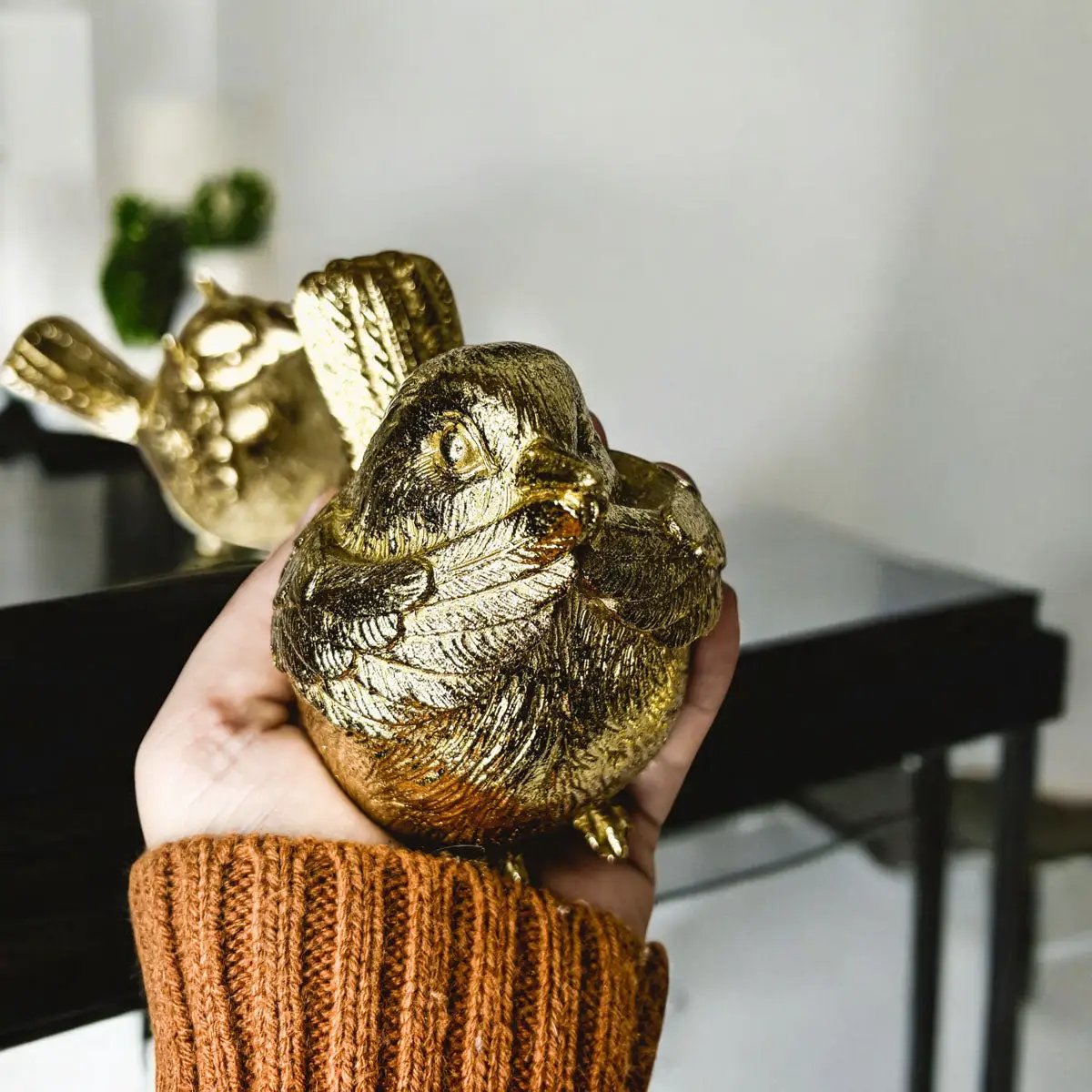 Wise Birds Gold Trio See No Evil Advice Figurines