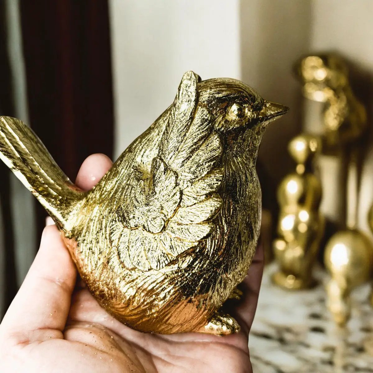 Wise Birds Gold Trio See No Evil Advice Figurines