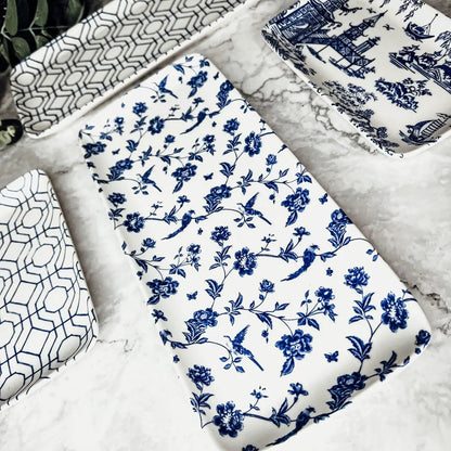 Chinoiserie Serving Set in Blue and White 4 Piece