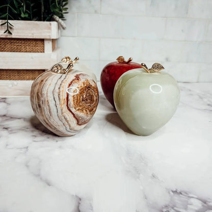 Marble Apple Paperweight for an Elegant Desk Glow