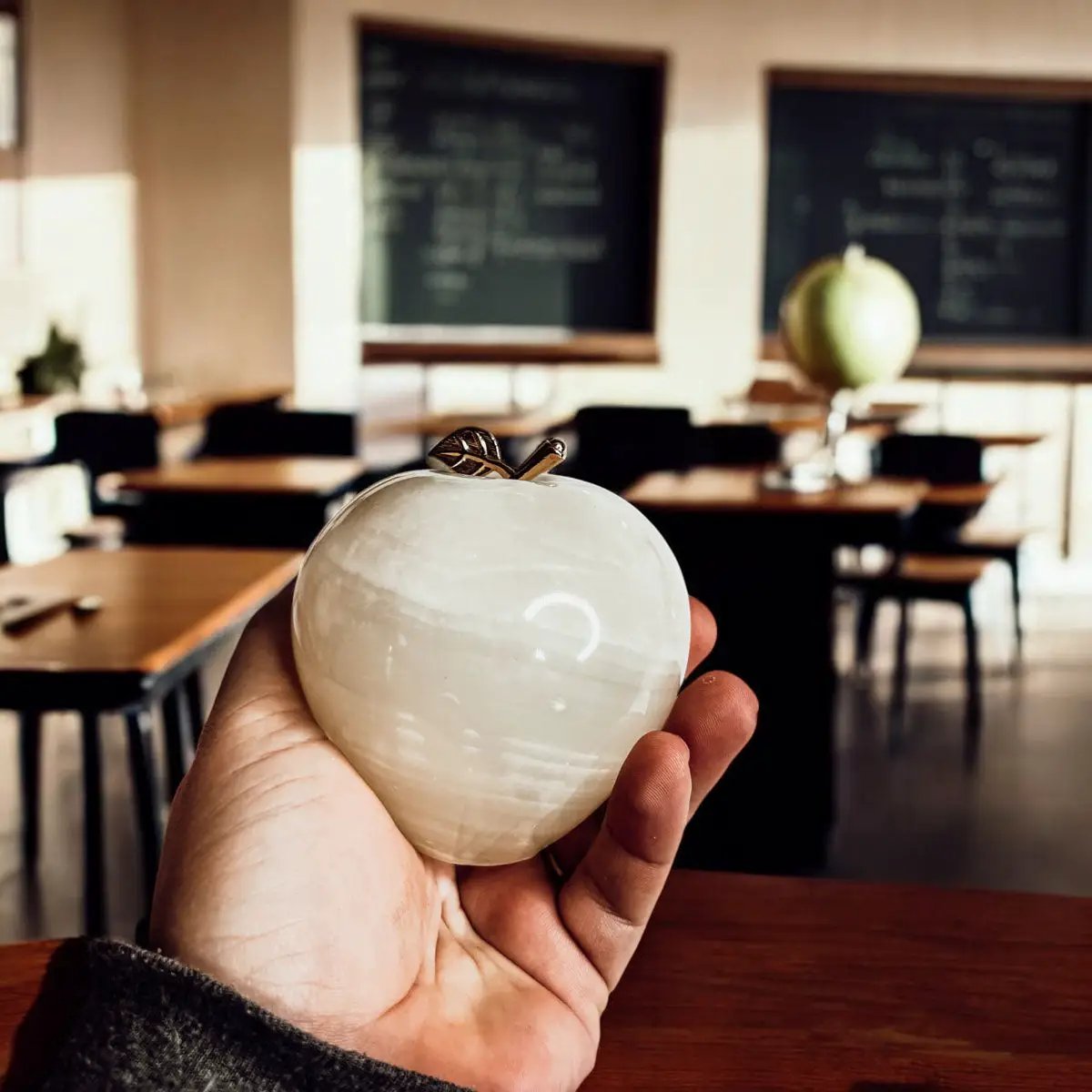 Marble Apple Paperweight for an Elegant Desk Glow