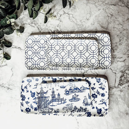 Chinoiserie Serving Set in Blue and White 4 Piece