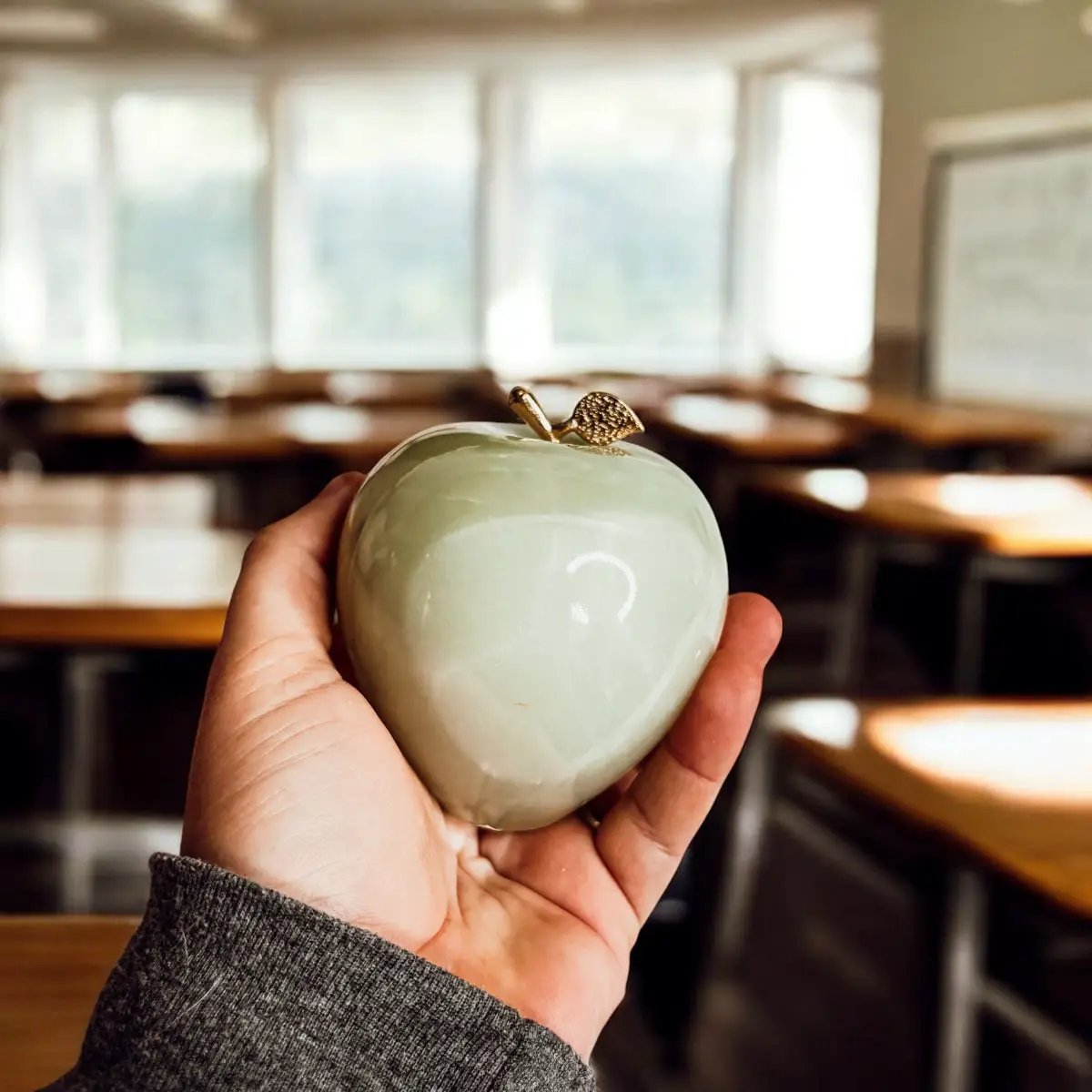 Marble Apple Paperweight for an Elegant Desk Glow
