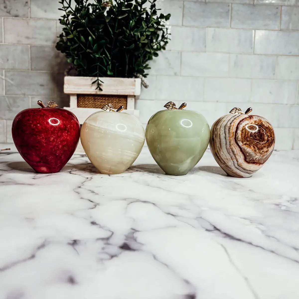 Marble Apple Paperweight for an Elegant Desk Glow