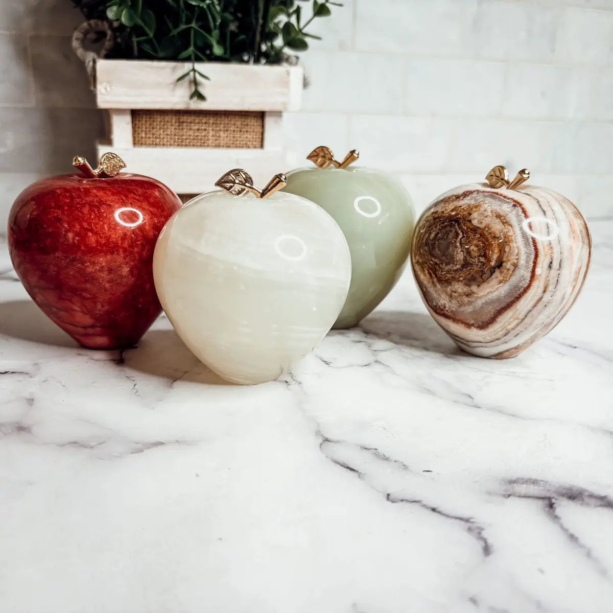 Marble Apple Paperweight for an Elegant Desk Glow