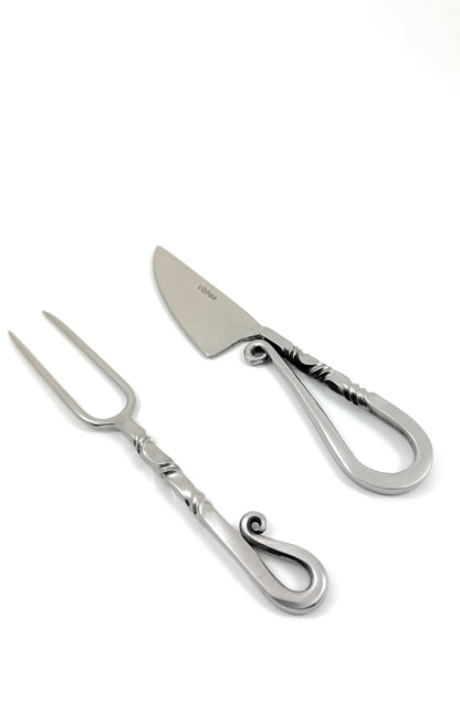Designer stainless steel carving knife & fork set of 2 with twisted handles by Vibhsa on Tampa Home & Garden Store