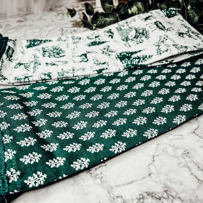 Forest Green Dish Towels Set of Two Christmas