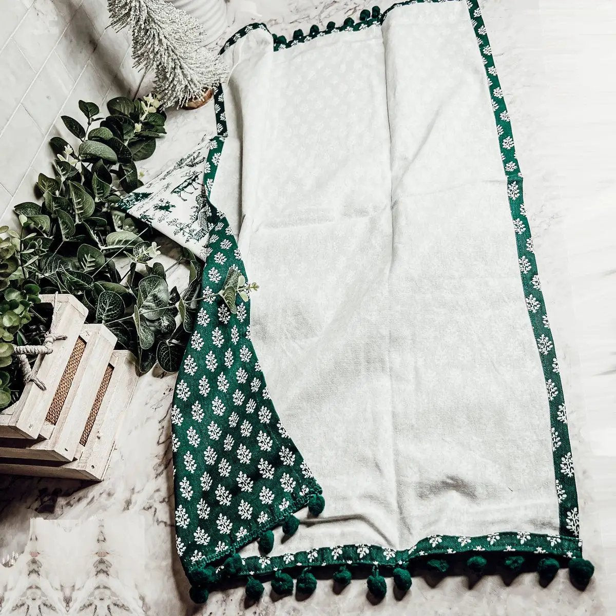 Forest Green Dish Towels Set of Two Christmas