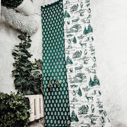 Forest Green Dish Towels Set of Two Christmas