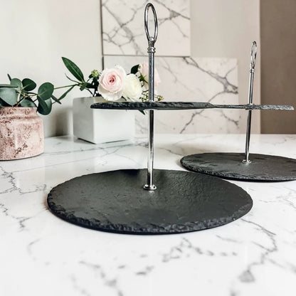 Tiered Slate Tray Stand for Entertaining
