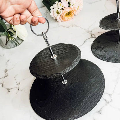 Tiered Slate Tray Stand for Entertaining