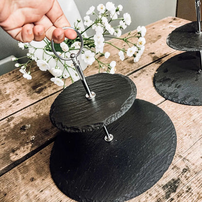 Tiered Slate Tray Stand for Entertaining