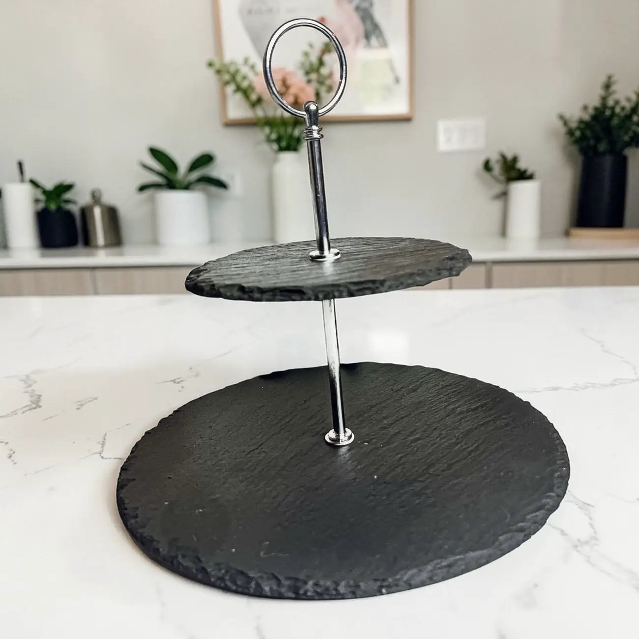 Tiered Slate Tray Stand for Entertaining
