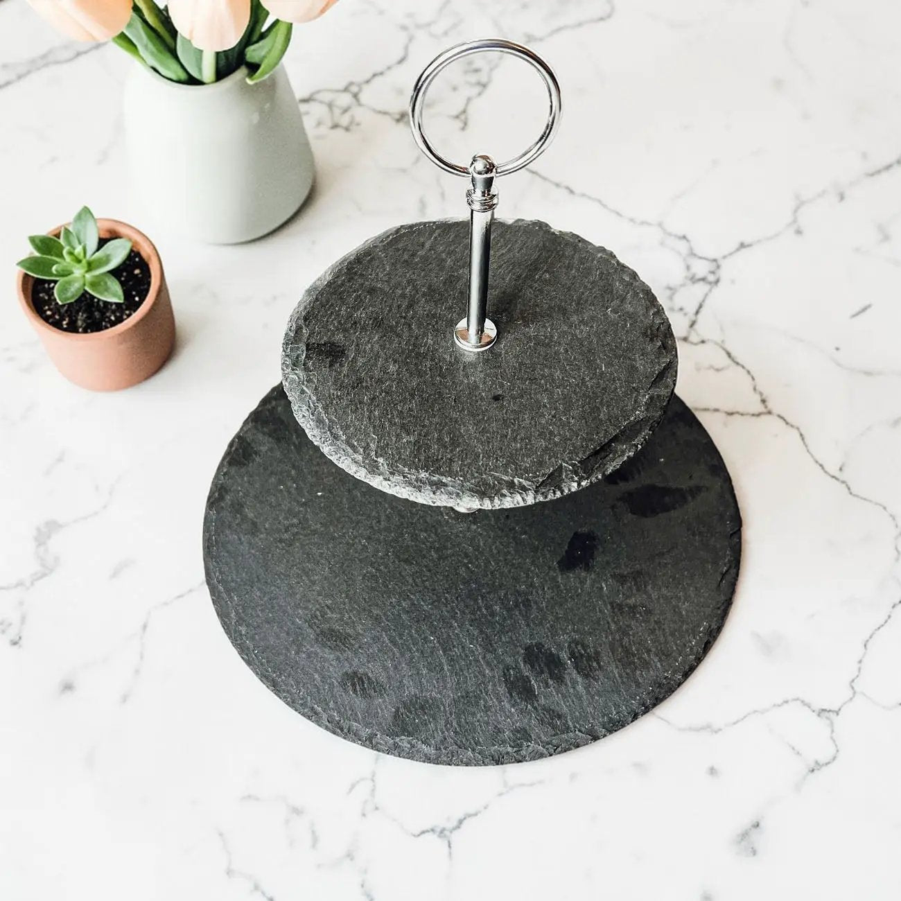 Tiered Slate Tray Stand for Entertaining