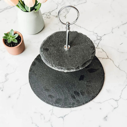 Tiered Slate Tray Stand for Entertaining