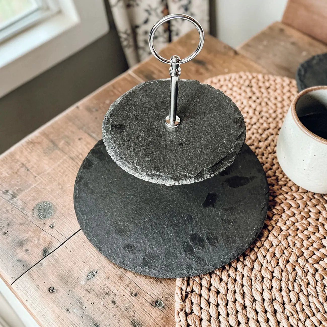 Tiered Slate Tray Stand for Entertaining