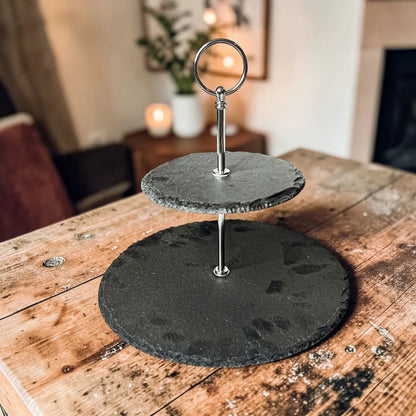 Tiered Slate Tray Stand for Entertaining