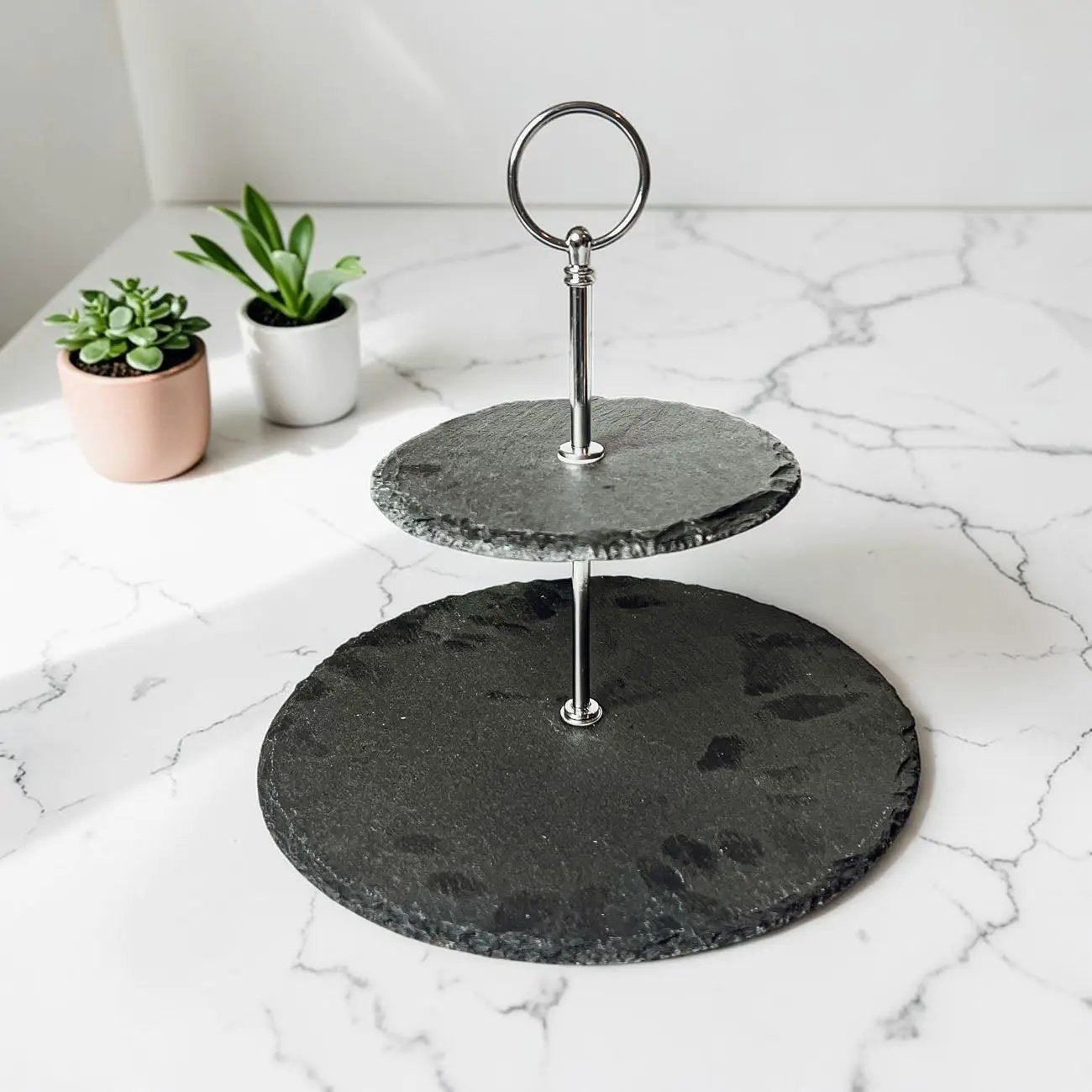 Tiered Slate Tray Stand for Entertaining