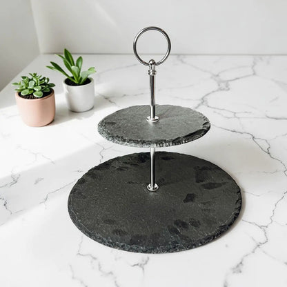 Tiered Slate Tray Stand for Entertaining