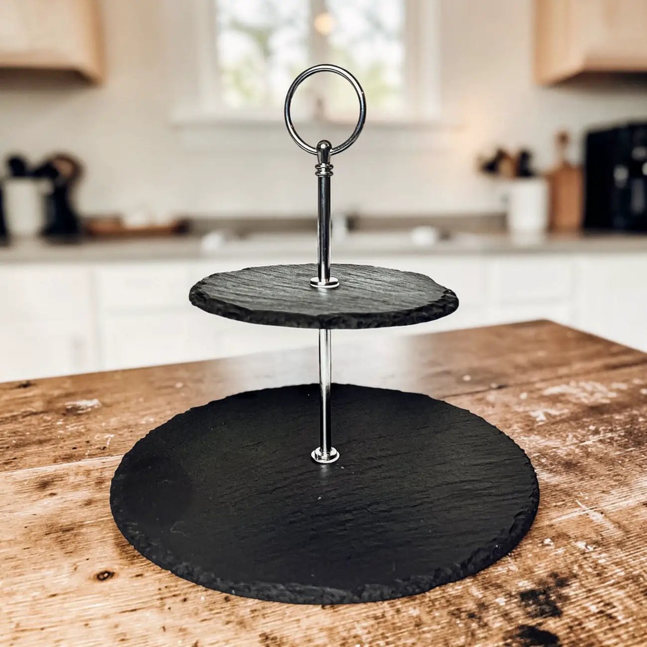 Tiered Slate Tray Stand for Entertaining