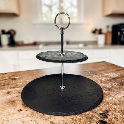Tiered Slate Tray Stand for Entertaining
