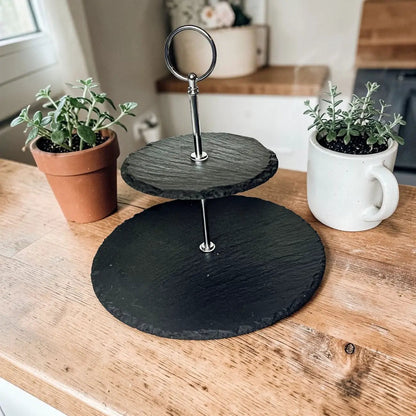 Tiered Slate Tray Stand for Entertaining