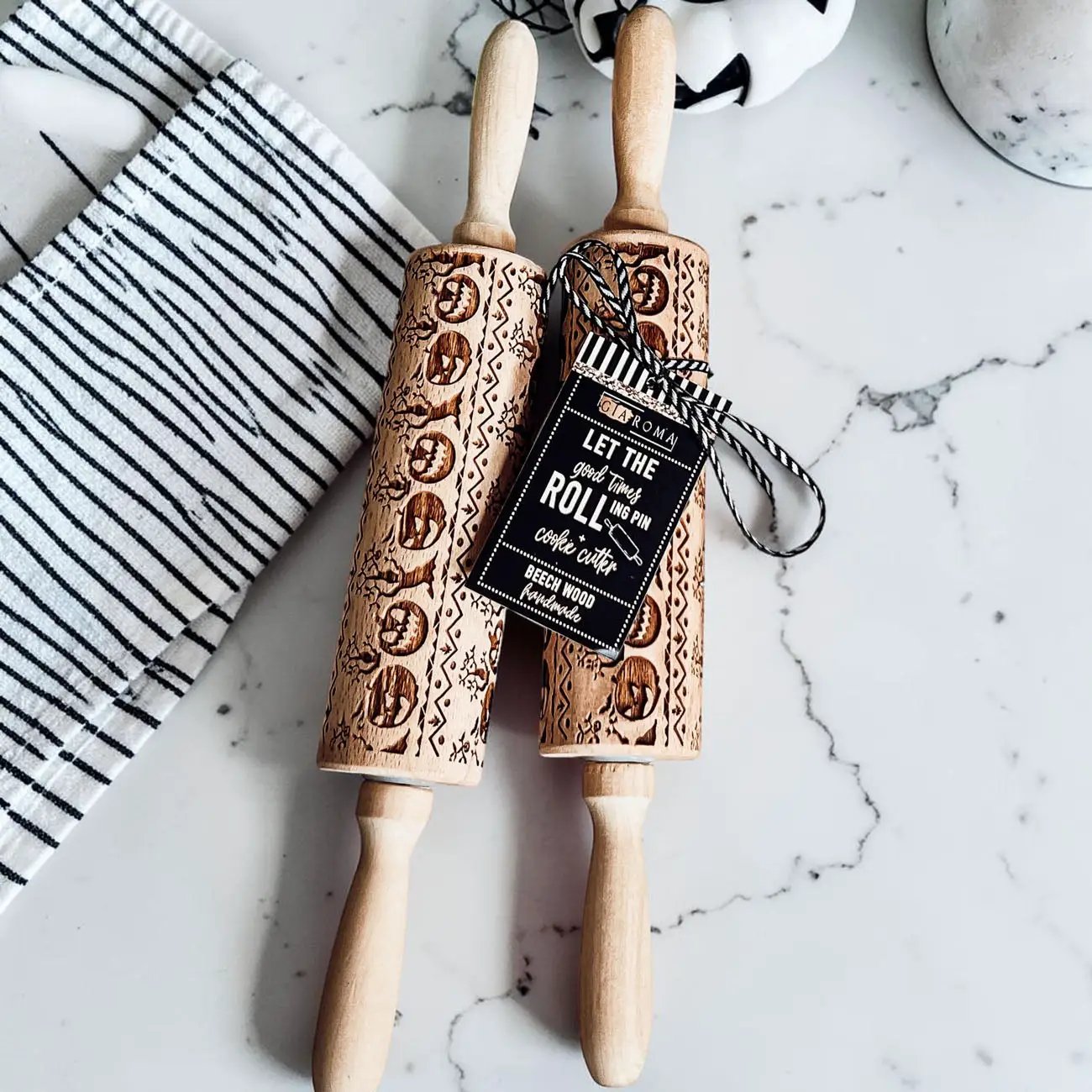 Halloween Pumpkin Party Embossed Rolling Pin